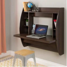 Wall-mounted computer desk Comfy-Home AirTable-I, dark walnut